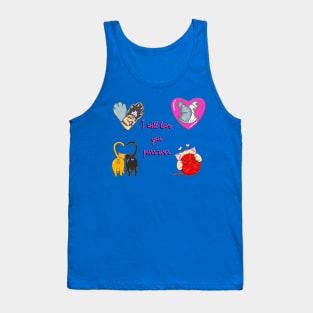 Adorable Valentine's Day Cats | Love Cute Kitty Love Heartwarming Cat themed Gift T-Shirt Tank Top